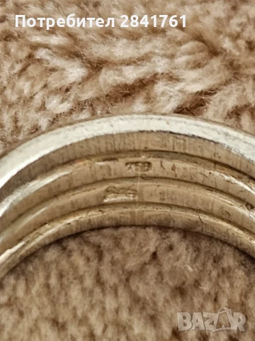 Пръстен сребро и злато, снимка 5 - Пръстени - 50706424