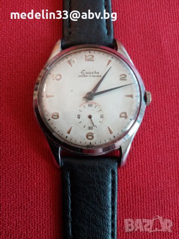 EXACTO by RADO Watch Co, 1950 г. Vintage Swiss Jumbo, Ancre 17 rubis, antimagnetic, мъжки часовник, снимка 2 - Антикварни и старинни предмети - 42290710