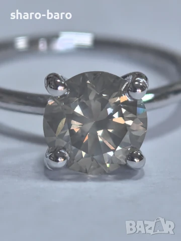 Златен пръстен с диамант 2.16 CT Fancy Color, снимка 5 - Пръстени - 50959073