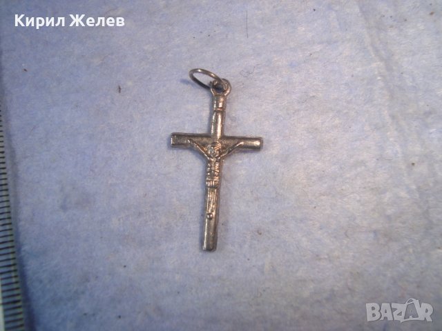 ПОСРЕБРЕНО МАЛКО НАГРЪДНО РАЗПЯТИЕ ДВУСТРАННО МЕТАЛНО КРЪСТЧЕ 21346, снимка 4 - Колиета, медальони, синджири - 36954483