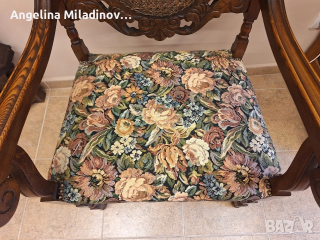 УНИКАТ! Кресло орех масив, снимка 3 - Дивани и мека мебел - 53916398