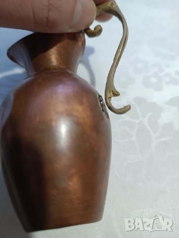Стара ръчно изработена медна каничка, снимка 6 - Антикварни и старинни предмети - 39553890
