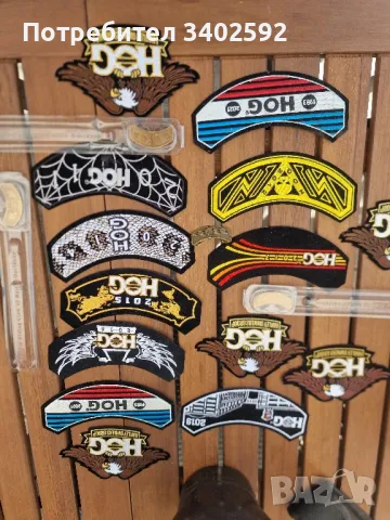 Нашивки -пачове от събори на членове на Harley  Davidson 