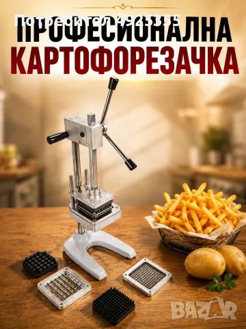 Професионални картофорезачки – 2 модела с комплект ножове, снимка 3 - Обзавеждане на кухня - 55749705