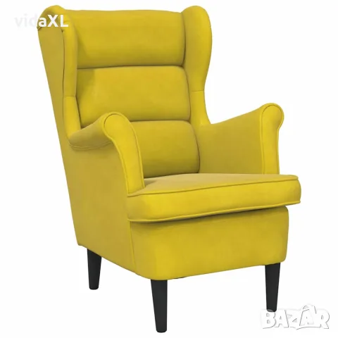vidaXL Фотьойл, горчица, кадифе