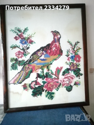 Стари гоблени поставени в остъклени дървени рамки. , снимка 6 - Гоблени - 51803074