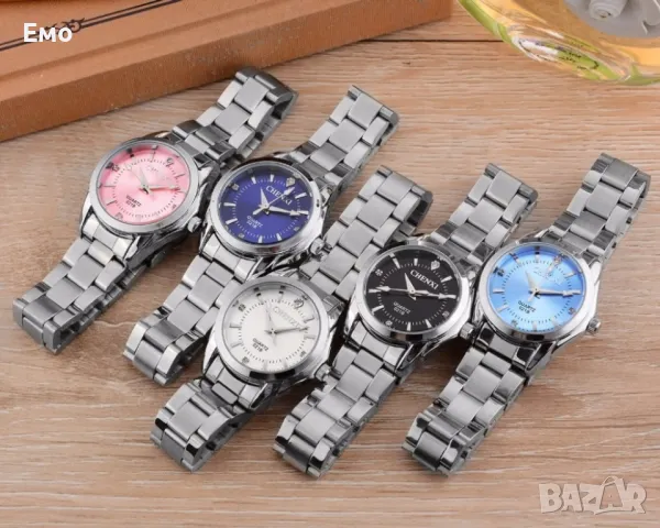 Оригинален Дамски ръчен часовник с кварцов механизъм и метална каишка, снимка 10 - Дамски - 47817516