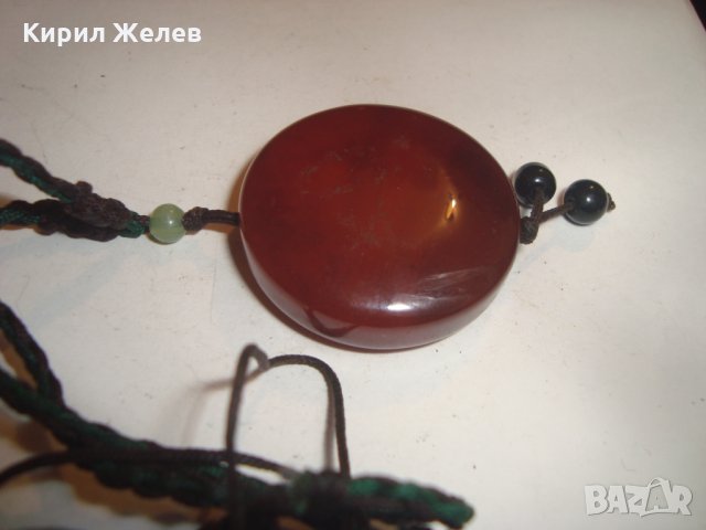 ОГРОМЕН НАТУРАЛЕН КАРНЕОЛ АРТ МЕДАЛЬОН БИЖУ 14906, снимка 6 - Колиета, медальони, синджири - 30652713