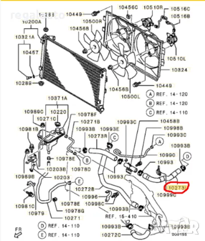 1370A127,маркуч ляв за воден радиатор MITSUBISHI LANCER SPORTBACK CX8A,diesel 2008-2010, снимка 2 - Части - 48750798