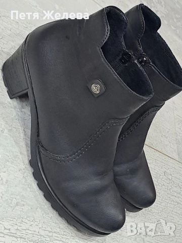 Дамски боти от естествена кожа RIEKER  N36, снимка 8 - Дамски боти - 53204142