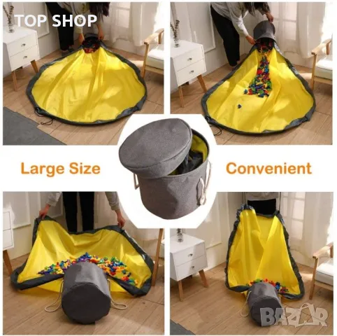 Livarno Кошница за играчки 3 в 1 постелка за игра син и розов цвят, снимка 8 - Образователни игри - 48818902