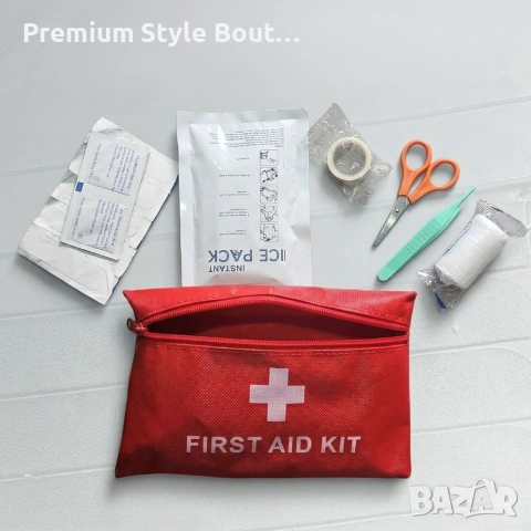 Компактен комплект за първа помощ в червена чантичка, снимка 7 - Други стоки за дома - 54002888
