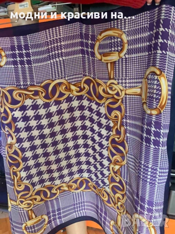 Копринен шал в лилава гама, снимка 5 - Шалове - 52198445