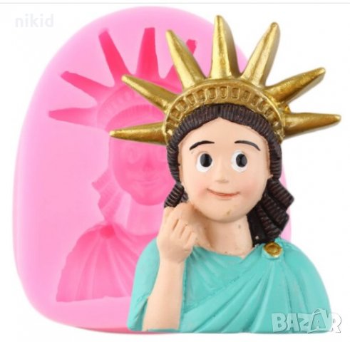 Жена Статуя на Свободата венец силиконов молд форма фондан шоколад гипс смола, снимка 1 - Форми - 31499288