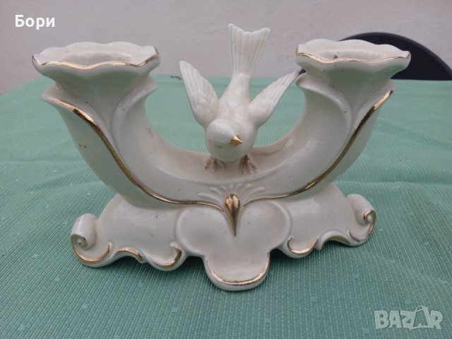 Стар порцелан свещник, снимка 2 - Декорация за дома - 36634859