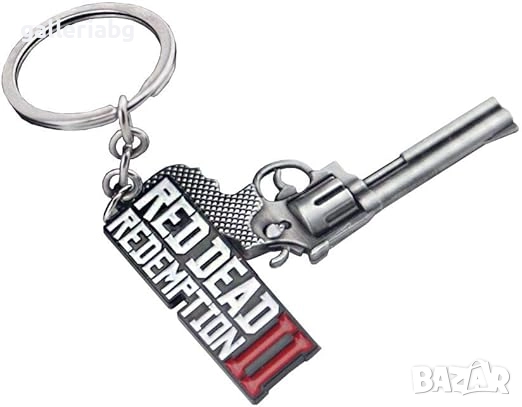 Метален ключодържател Red Dead Redemption 2 – револвер и табелка, снимка 3 - Други - 51682277