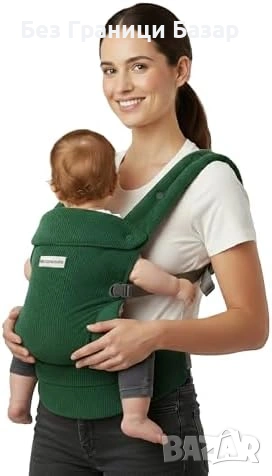 Нова Ергономична бебешка раница 3 позиции 3.2-20 кг зелена за бебе и дете регулируема с колан