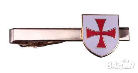 Масонска Игла за Вратовръзка Щипка за Вратовръзка Емайлиран Щит на Рицар Кръстоносец Кръст Тамплиер, снимка 12 - Колиета, медальони, синджири - 54054371