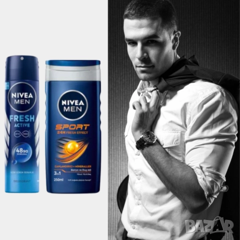 Комплект за мъже NIVEA MEN – Дезодорант 150 мл + Душ гел 250 мл, снимка 8 - Мъжки парфюми - 52138028