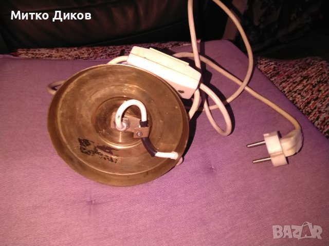 Стара настална ретро нощна лампа от соца с порцелан, снимка 6 - Други стоки за дома - 42797171