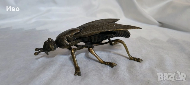 Голяма антикварна месингова муха , снимка 8 - Антикварни и старинни предмети - 53052851