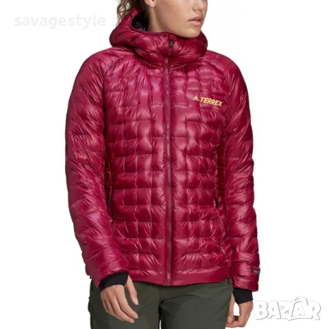 Дамско яке ADIDAS Terrex Icesky Hooded Down Jacket Burgundy, снимка 4 - Якета - 47482750