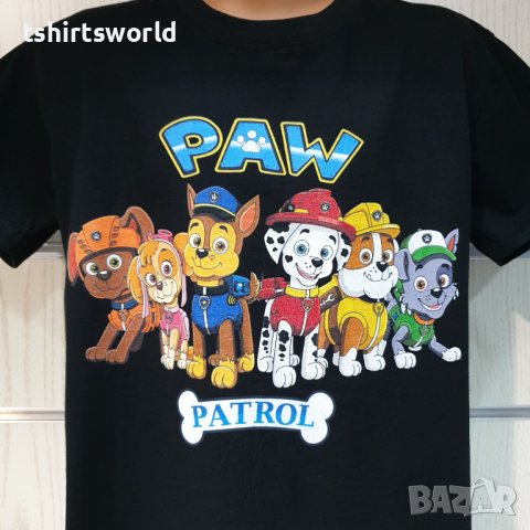 Нова детска тениска с дигитален печат PAW Patrol (Пес патрул) в черен цвят, снимка 2 - Детски тениски и потници - 36966845