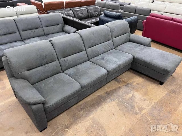 Сив диван от плат четворка с лежанка и функция ракла "PP-HS10002", снимка 10 - Дивани и мека мебел - 39971708
