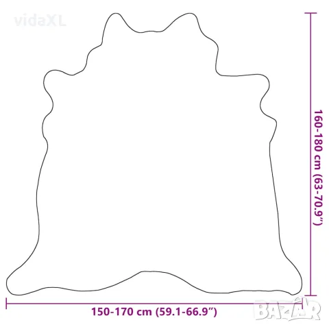 vidaXL Килим от волска кожа, 150x170 см, бежов, снимка 9 - Килими - 56146511