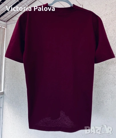 Красива тениска унисекс TRIGEMA - цвят бургунди, 100% суперчесан памук, снимка 6 - Тениски - 53930269