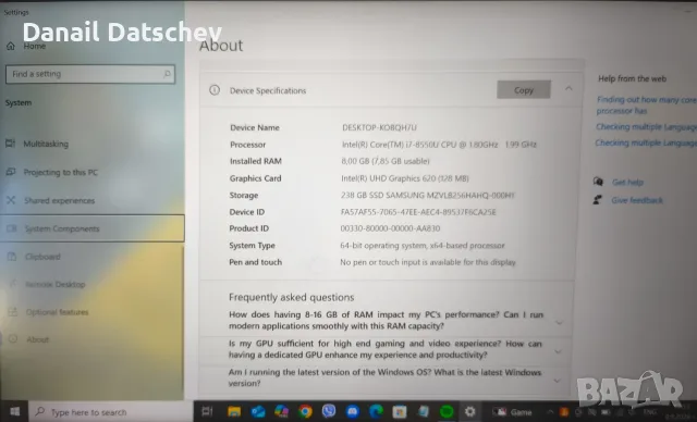 HP EliteBook 840 G5, снимка 6 - Лаптопи за дома - 56013321