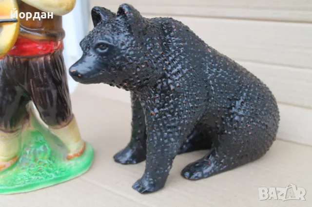 Стара Българска керамика ''Мечкар с мечка'', снимка 5 - Антикварни и старинни предмети - 47990190
