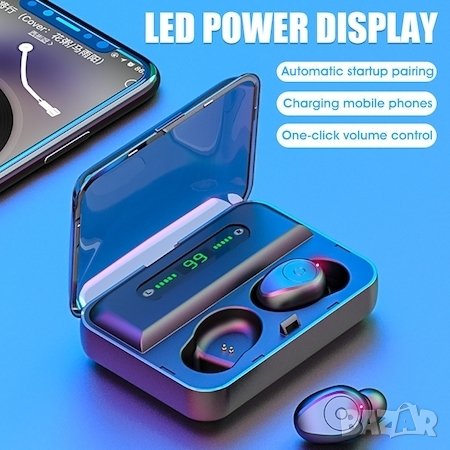 Безжични Слушалки F9 Earbuds tws handsfree bluetooth android iphonе, снимка 2 - Слушалки, hands-free - 31022789
