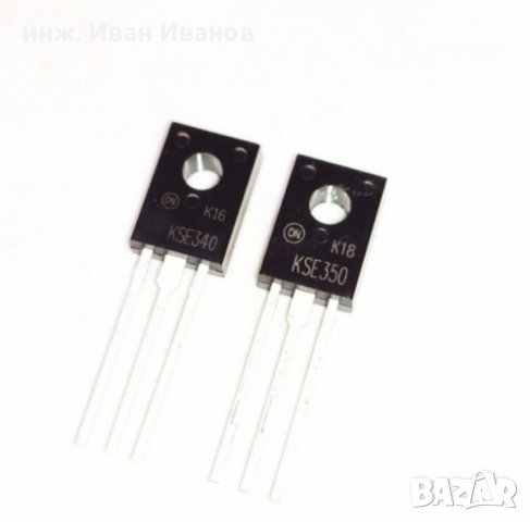 Високоволтови транзистори KSE340/KSE350 300V, 0.5А, 20W, Fairchild, снимка 3 - Друга електроника - 31153289