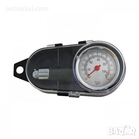 Манометър за гуми, от 0-100 PSI, 0.5-7.5bar., сив