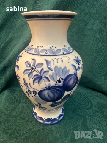 Ваза телефон-пепелник Гжел, нови, снимка 3 - Антикварни и старинни предмети - 52885171