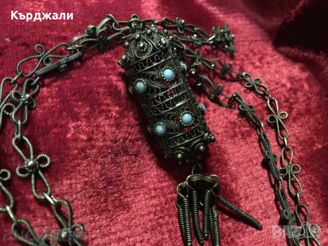 Прекрасен Възрожденски Сребърен Филигранен Накит Мощехранителница , снимка 3 - Антикварни и старинни предмети - 32088226