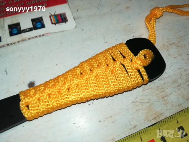 КАМА МЕТАЛЕН НОЖ С ВЪЖЕНА ОПЛЕТКА-ЖЪЛТО 2002251904, снимка 2 - Ножове - 49212771