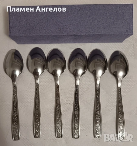 Комплект Руски, Съветски чаени лъжички 6 броя. , снимка 2 - Прибори за хранене, готвене и сервиране - 53363184