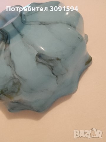 1920г-1930г Арт Деко абажур за лампа полилей двопластово къдраво стъкло, снимка 15 - Антикварни и старинни предмети - 42793577