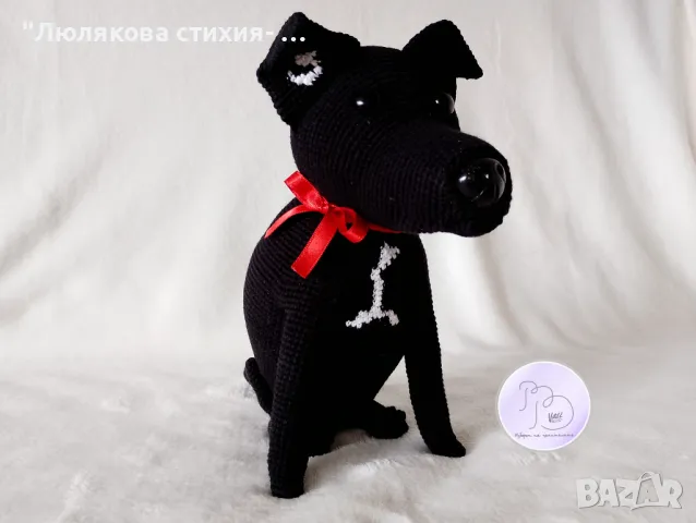 Декоративно черно кученце, снимка 6 - Ръчно изработени сувенири - 49470098