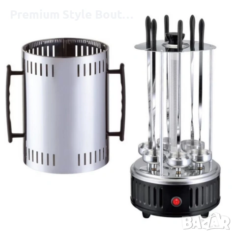 Електрическа скара за барбекю с 6 вертикални шиша – 1000W, автоматично въртене, без дим, снимка 9 - Друга електроника - 54030090