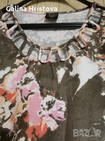 СТРАХОТНА БЛУЗКА НА ЦВЕТЯ РАЗМЕР XL , снимка 4 - Тениски - 29631787