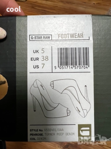 Дамски обувки G-STAR RAW Penrose Turner Peep – размер 38, деним, снимка 6 - Дамски обувки на ток - 51986336