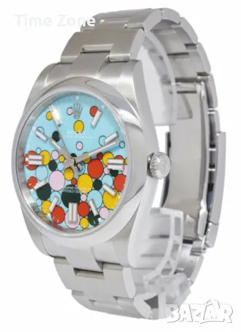 Rolex Oyster Perpetual 41mm Steel Celebration Tiffany Bubble Dial Automatic Унисекс, снимка 10 - Дамски - 48183294
