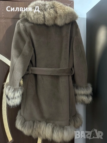 Ново палто алкантра и лисица, снимка 2 - Палта, манта - 53989440