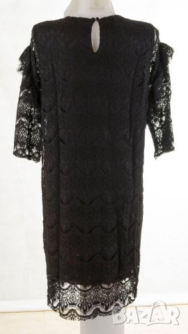 Памучна дантелена рокля в черно La Aurora - XL, снимка 3 - Рокли - 42605616