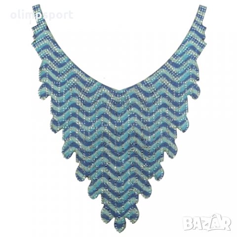 Декорация с камъчета диаманти във формата на огърлица. Декорацията се залепва върху дрехата с помощт, снимка 2 - Художествена гимнастика - 31781948