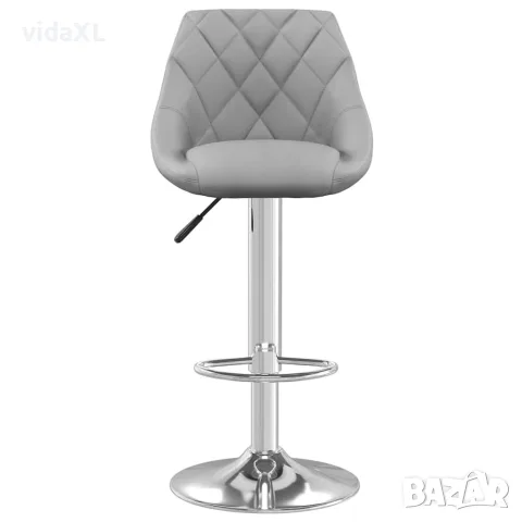 vidaXL Бар табуретки, 2 бр, светлосиви, кадифе, снимка 4 - Столове - 56147136