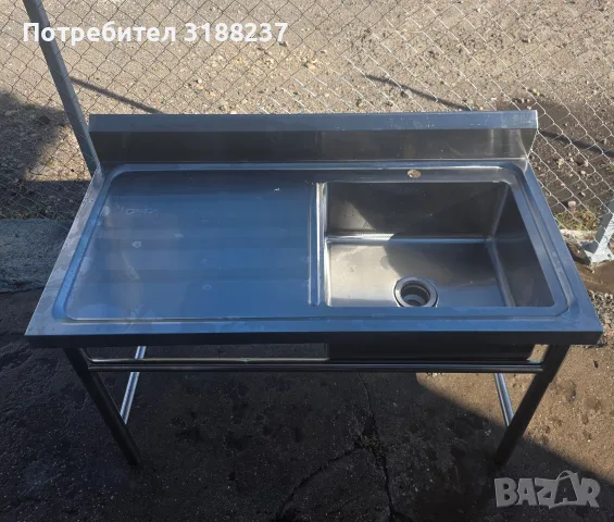 Мивка с работен плот и заден борд от неръждаема стомана, снимка 4 - Обзавеждане на кухня - 55730394